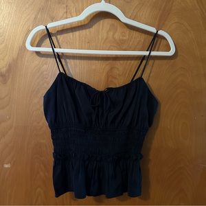 Express black ruched cami with bow